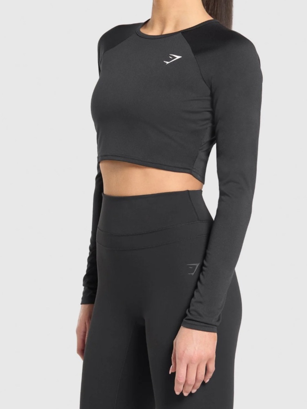 Gymshark black long sleeve crop top size XL